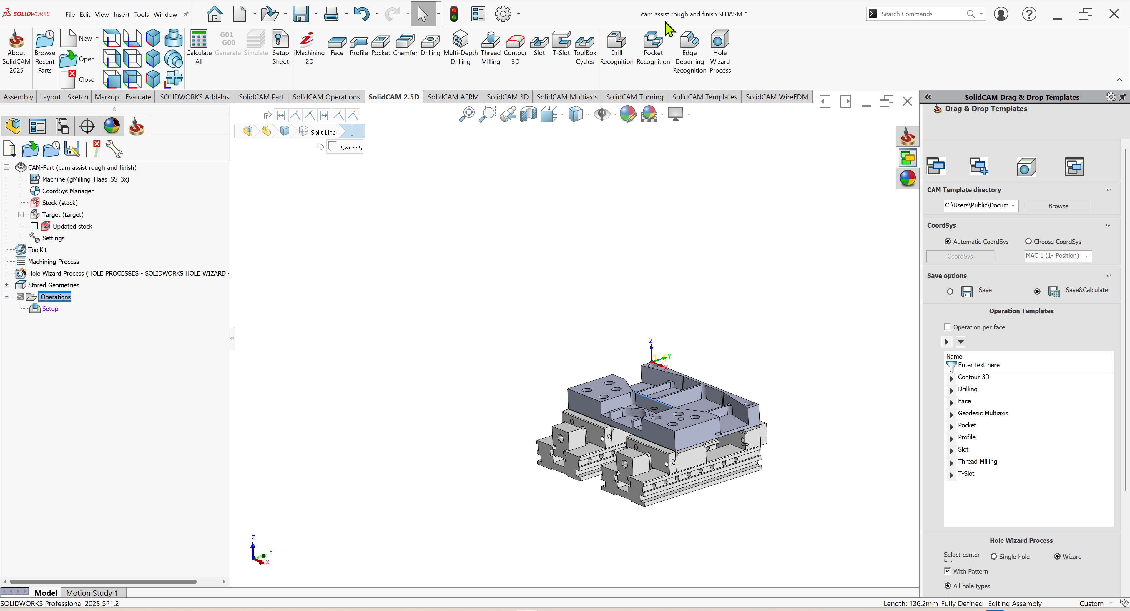 CAM Assist integrat în interfața SolidCAM / SOLIDWORKS